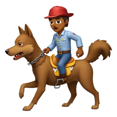 A dog raiding a zombie like minecrafty like a chicken jocky but instead wolf jocky or dog jocky But blocky sticker