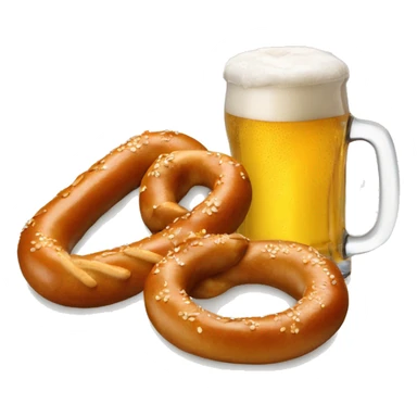 weisswurst next to a glass of beer and a pretzel sticker