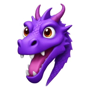 purple dragon head with heart sticker