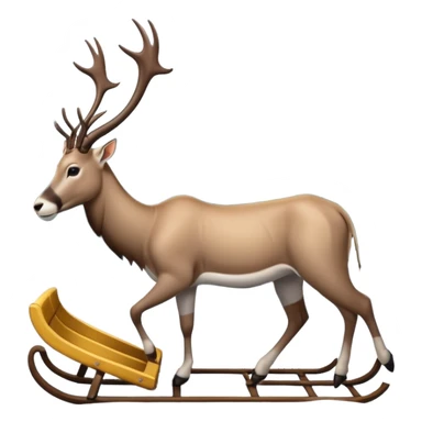 Eland met slede in dennenbos  sticker