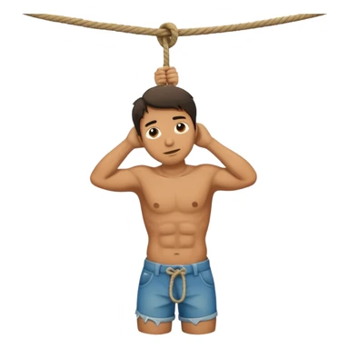 Man hanging in a rope  sticker