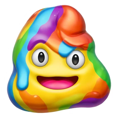 a rainbow gummy poop emoji monster sticker