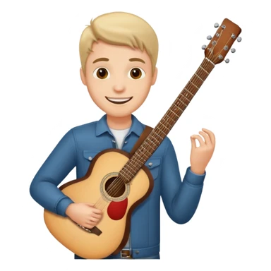 man holding guitar sticker