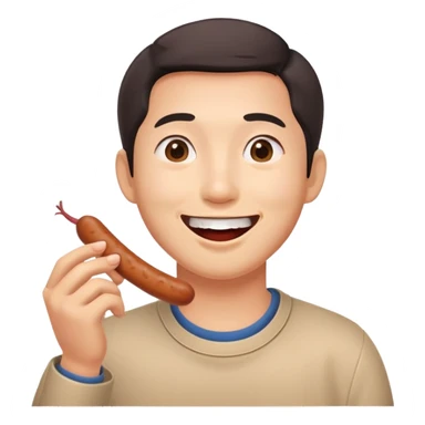 Asian eating sausage  sticker