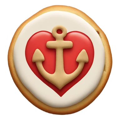cookie heart with anchor sticker