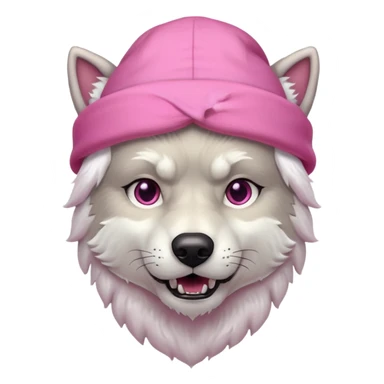 a dire wold with pink night cap sticker