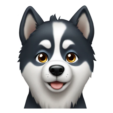 Cute black and white husky with one brown eye and one blue eye sticker