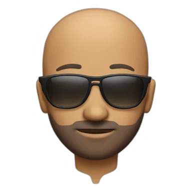 Bald man with small beard and sun glasses sticker