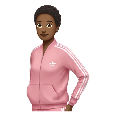 pink adidas sweat suit with white stripes sticker