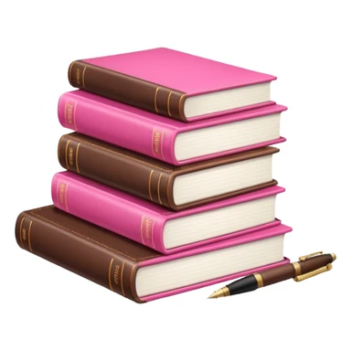 pink and brown modern books diary and pen sticker