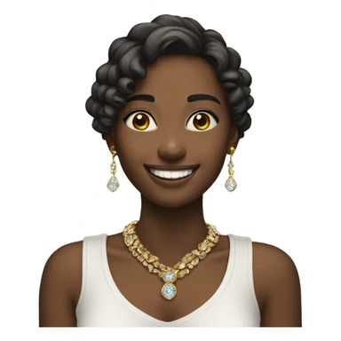 smiling girl with jewelry sticker