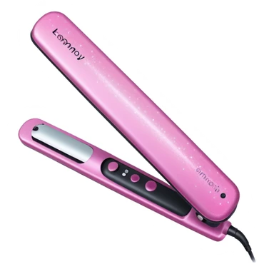 Pink ombre hair straightener with glitter sticker