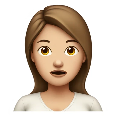 White pregnant woman with brown hair. Uncomfortable and angry. sticker