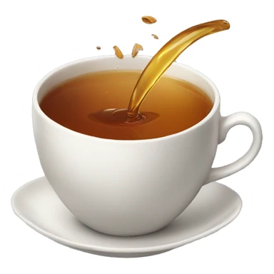 A cup of tea spilling out for the phrase "spill the tea" sticker