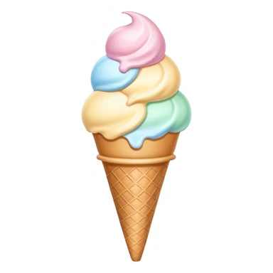 Ultra simple ice cream cone with flat colors and no details sticker