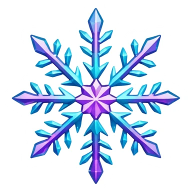cyan and purple snowflake glitter sticker
