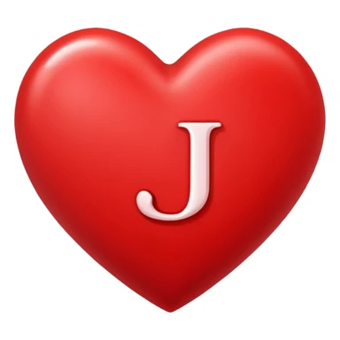 A red heart with the letter "J" in it sticker