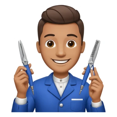 Barber man holding a pair of clippers sticker