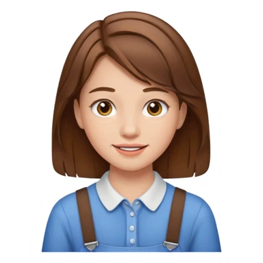 brown hair girl with braces  sticker