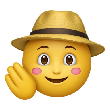 Un emoji rond jaune qui sourit avec un capeau de poète sticker