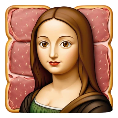 pop art monalisa SPAM meat slop landscape  sticker