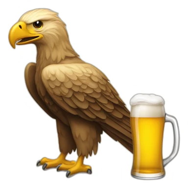 aguila bebiendo jarra cerveza sticker