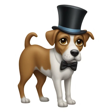 Dog riding a horse wearing a top hat sticker