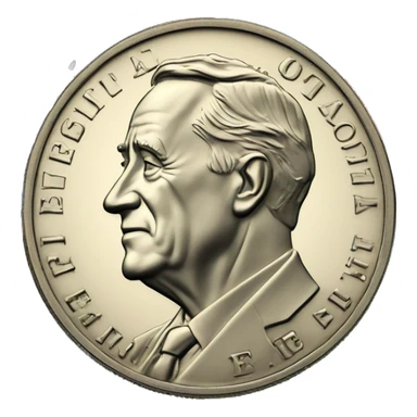 USD Dime coin with the Ethiopian flag as the background colors, but maintains the face of President Roosevelt, as well as “Liberty” and “In God we Trust” sticker