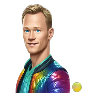 Fancy disco futuristic Jonathan Toews in rainbow bubble sticker
