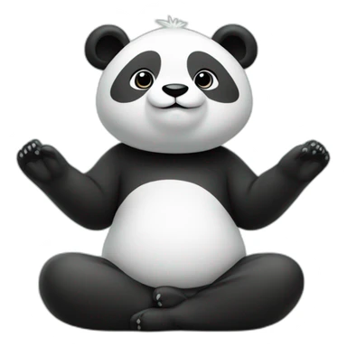 Un panda en position de yoga, l'air zen. sticker