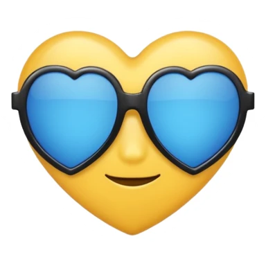blue heart wearing black sunglasses stylish emoji sticker