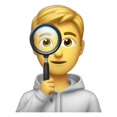 Un jeune homme qui regarde dans une loupe sticker