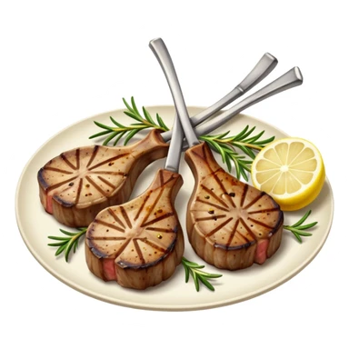 Grilled lamb chops with lemon and rosemary sticker