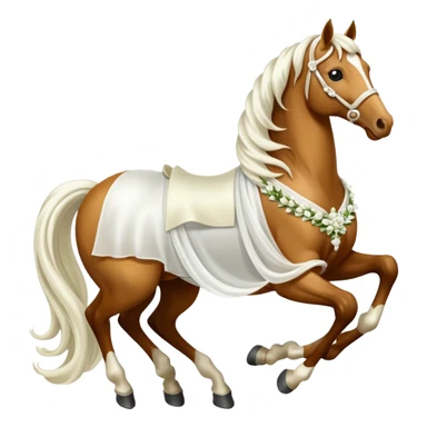 horse with a bridal train sticker