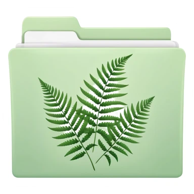 pastel file folder with fern picture  sticker