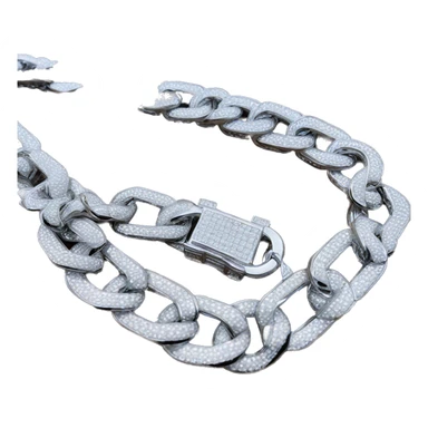 iced out bling cuban link chain silver sticker