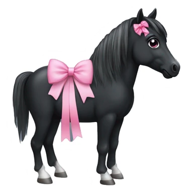 Black horse With a pink bow sticker