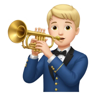 Boy playing trumpet sticker