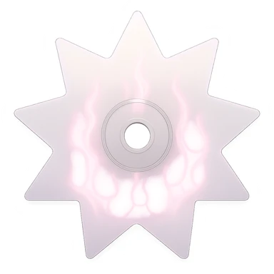 A minimalist CD disc with subtle pink flames, glowing effect, variation 2, shape: star sticker