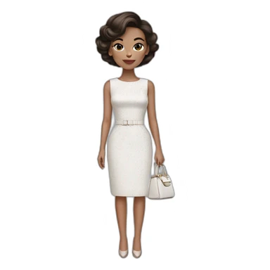 Brunette lady wearing Dior dress  sticker