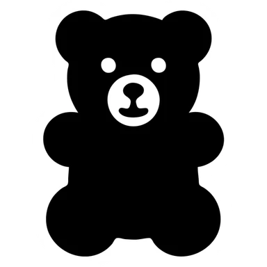 Change the Easter egg to a single solid green color and make the gummy bear entirely red, keep the style and background transparent. sticker