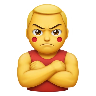 A mad emoji crossing its arms sticker