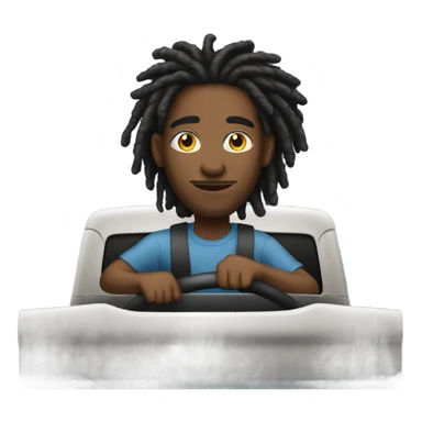 Black short man with dreads driving truck sticker