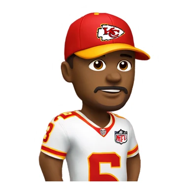 Kansas City chiefs young coach with cap and KC chiefs shirt on sticker