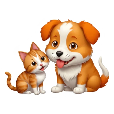 dog licking a cat sticker