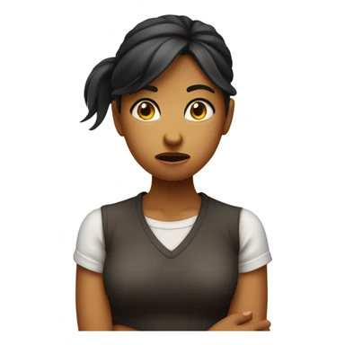 girl with disgusted look on face sticker