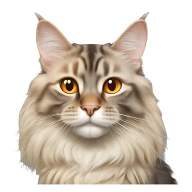Mainecoon cat cream smoke color next to european cat orange color sticker