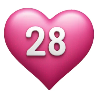 Heart with a numer 28 in the middle sticker