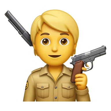 Emoji with a gun up to his head sticker