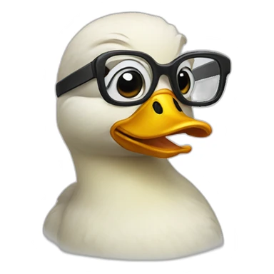 duck with nerd glasses sticker